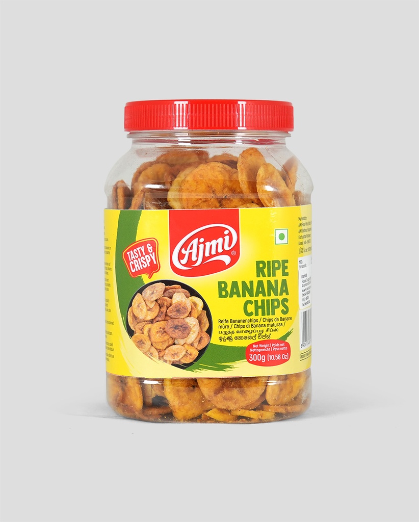 [8906134671838] RIPE BANANA CHIPS PET JAR 300 GM - AJMI