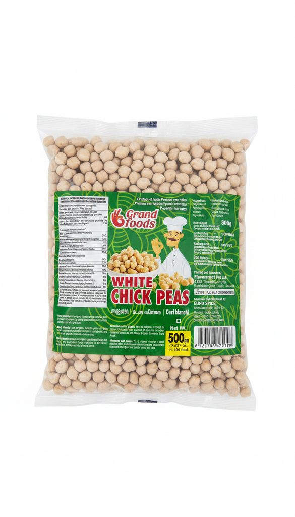 [723706470198] GRAND FOODS WHITE CHICK PEAS 500G
