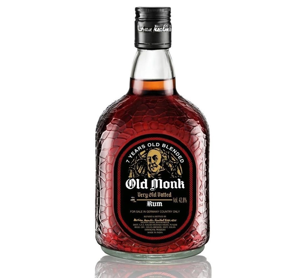 OLD MONK RUM - INDIA 40% VOL .  700 ML