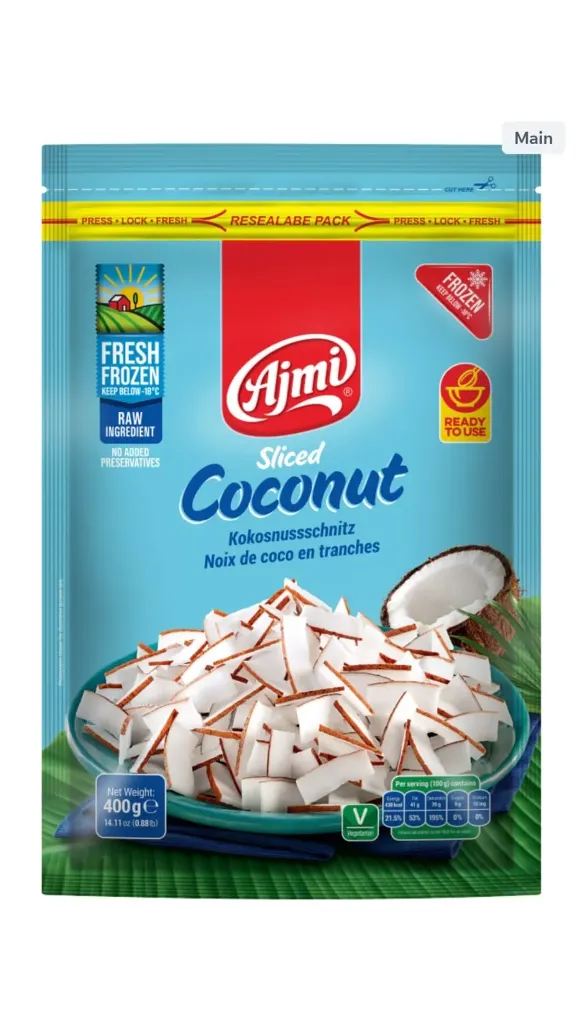 Sliced Coconut 400 gm - Ajmi