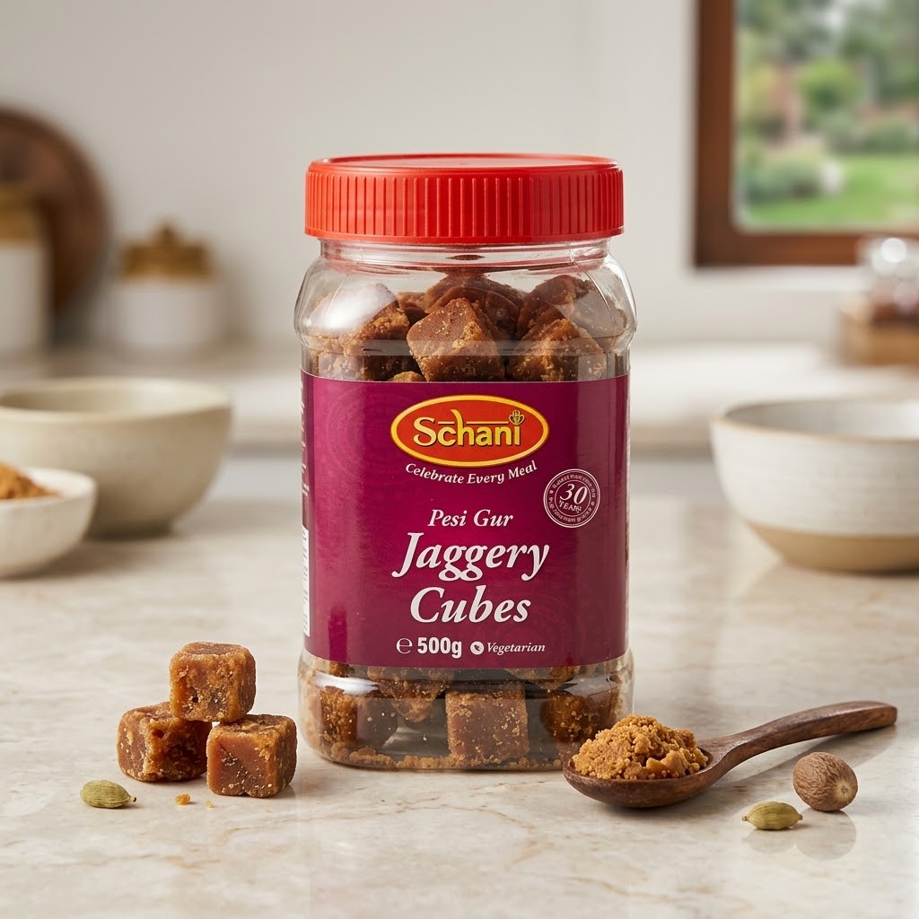 Schani Jaggery Cubes Pesi Gur Jar 500gm
